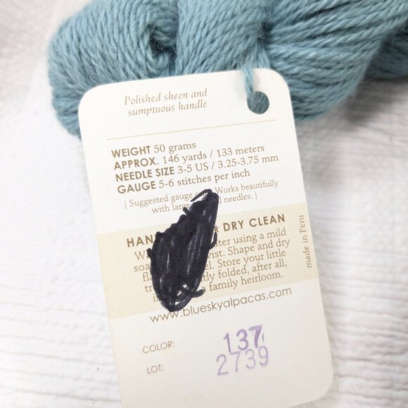 NEW Blue Sky Fibers ALPACA SILK Yarn Color 137 BLUE Sapphire 146yds Sport Weight - Picture 3 of 3